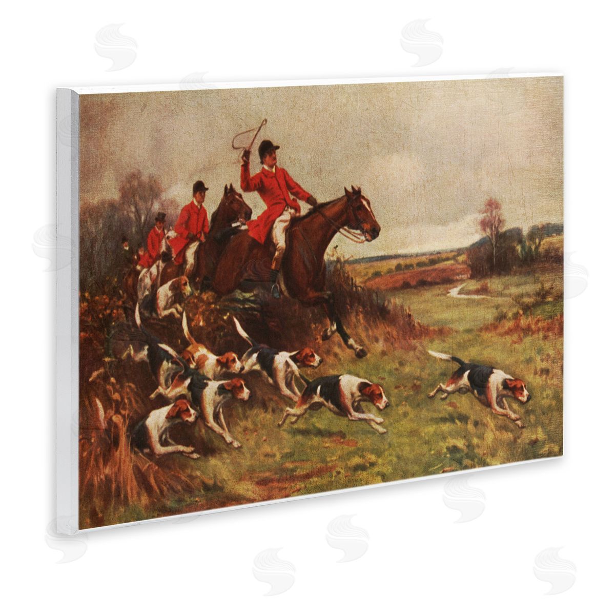 Hunting Dogs in Countryside Wood Plaque Wall Art, Home Decor by Tina Higgins Designs, Inc.