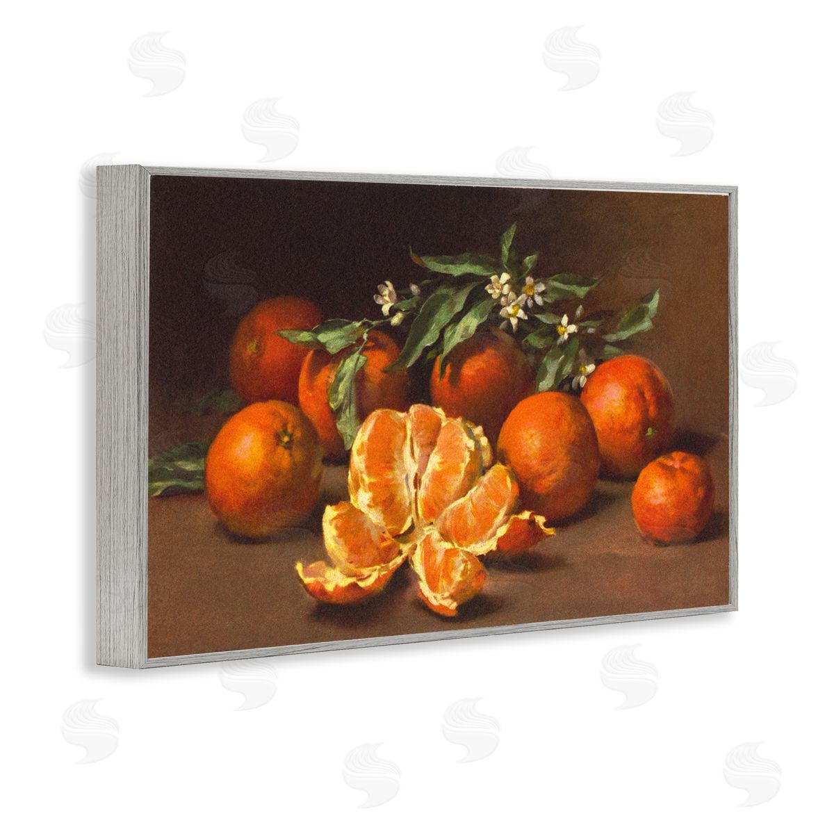 Peeled Oranges Still Life Grey Frame Print Wall Art, Home Decor by Tina Higgins Designs, Inc.