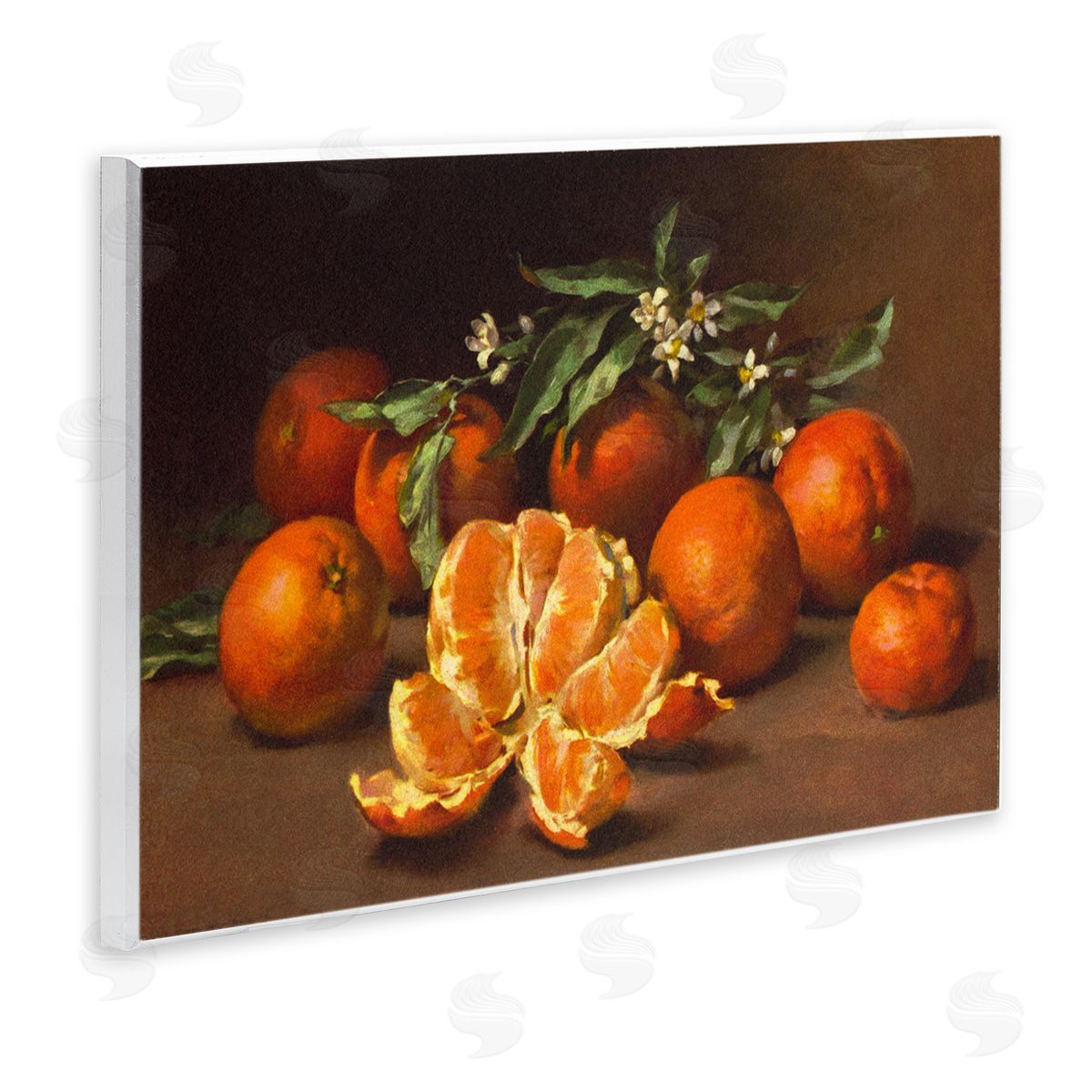 Peeled Oranges Still Life Wood Plaque Wall Art, Home Decor by Tina Higgins Designs, Inc.