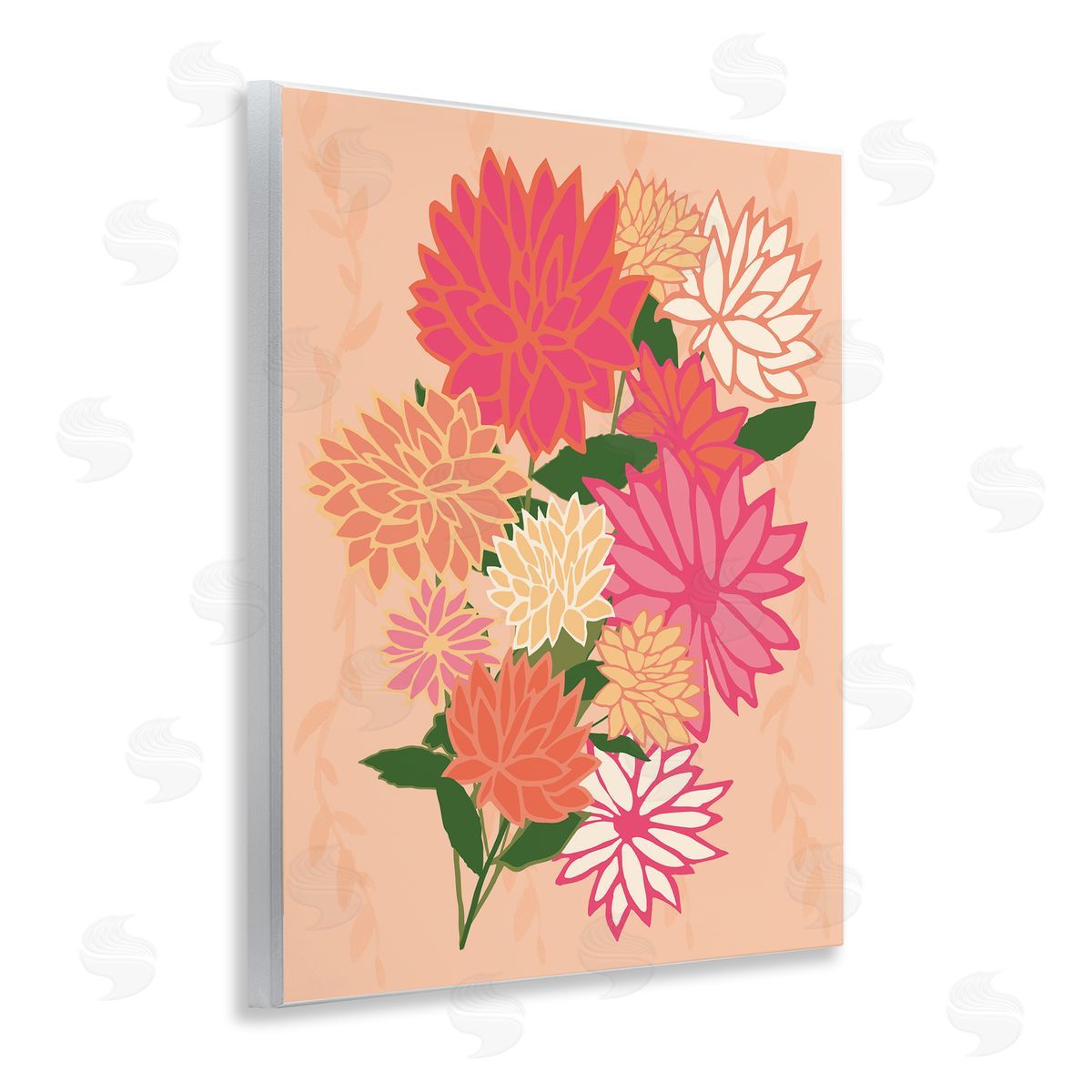 Dahlia Petal Outlines Wood Plaque Wall Art, Home Decor by Michelle Ingari Designs