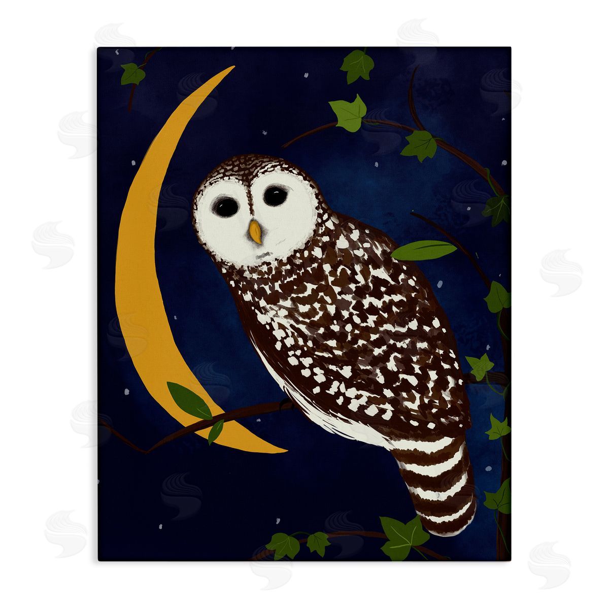 Owl & Moon Forest Canvas Wall Art, Home Decor by Michelle Ingari Designs