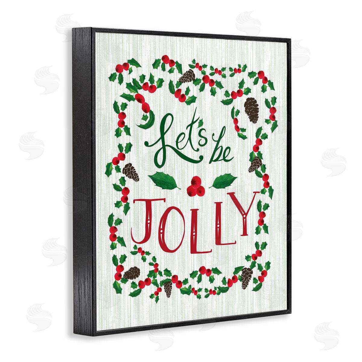 Festive Let's Be Jolly Black Frame Print Wall Art, Home Decor by Michelle Ingari Designs