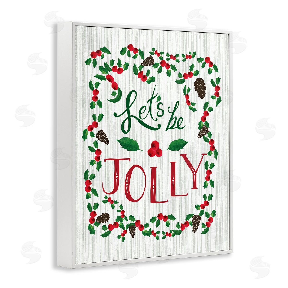 Festive Let's Be Jolly White Frame Print Wall Art, Home Decor by Michelle Ingari Designs