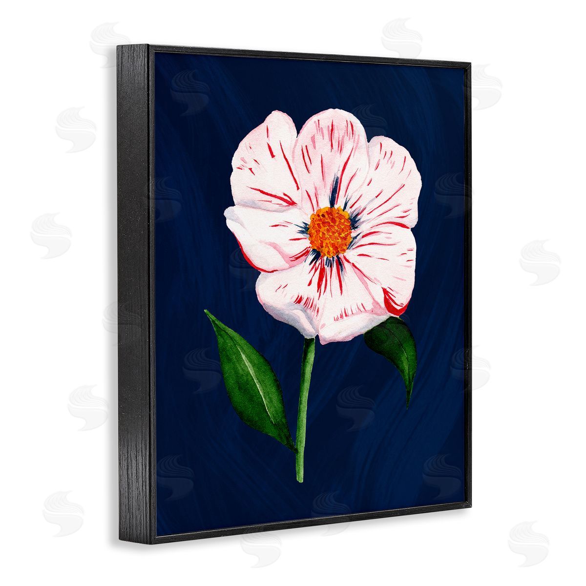 Single Cherry Blossom Bloom Black Frame Print Wall Art, Home Decor by Michelle Ingari Designs