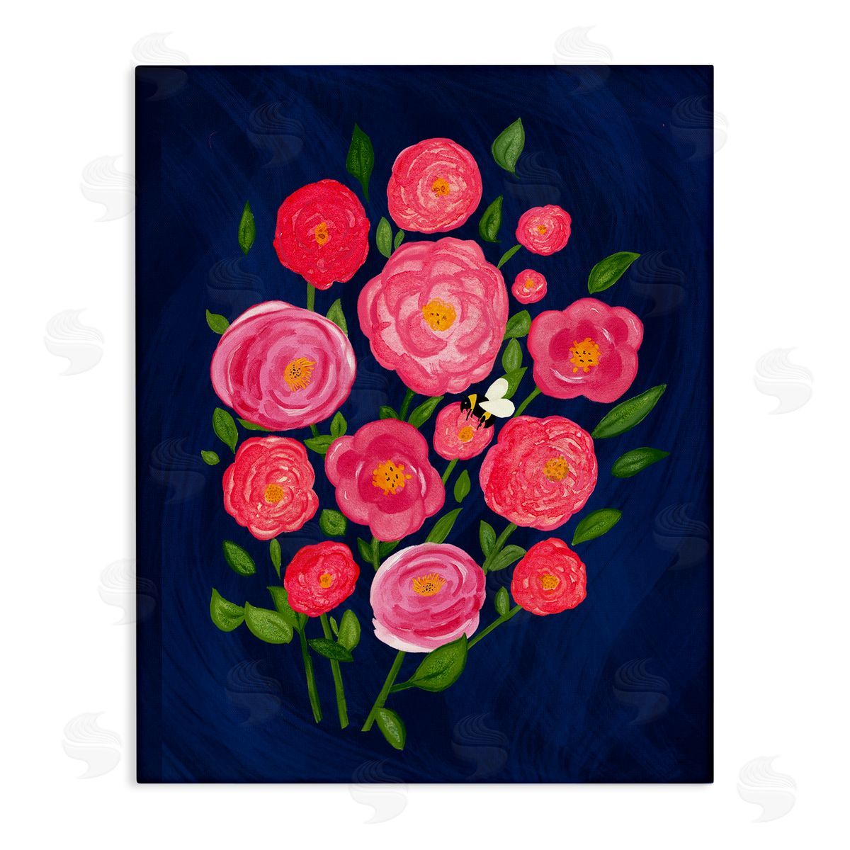 Pink Poses Bunches Canvas Wall Art, Home Decor by Michelle Ingari Designs