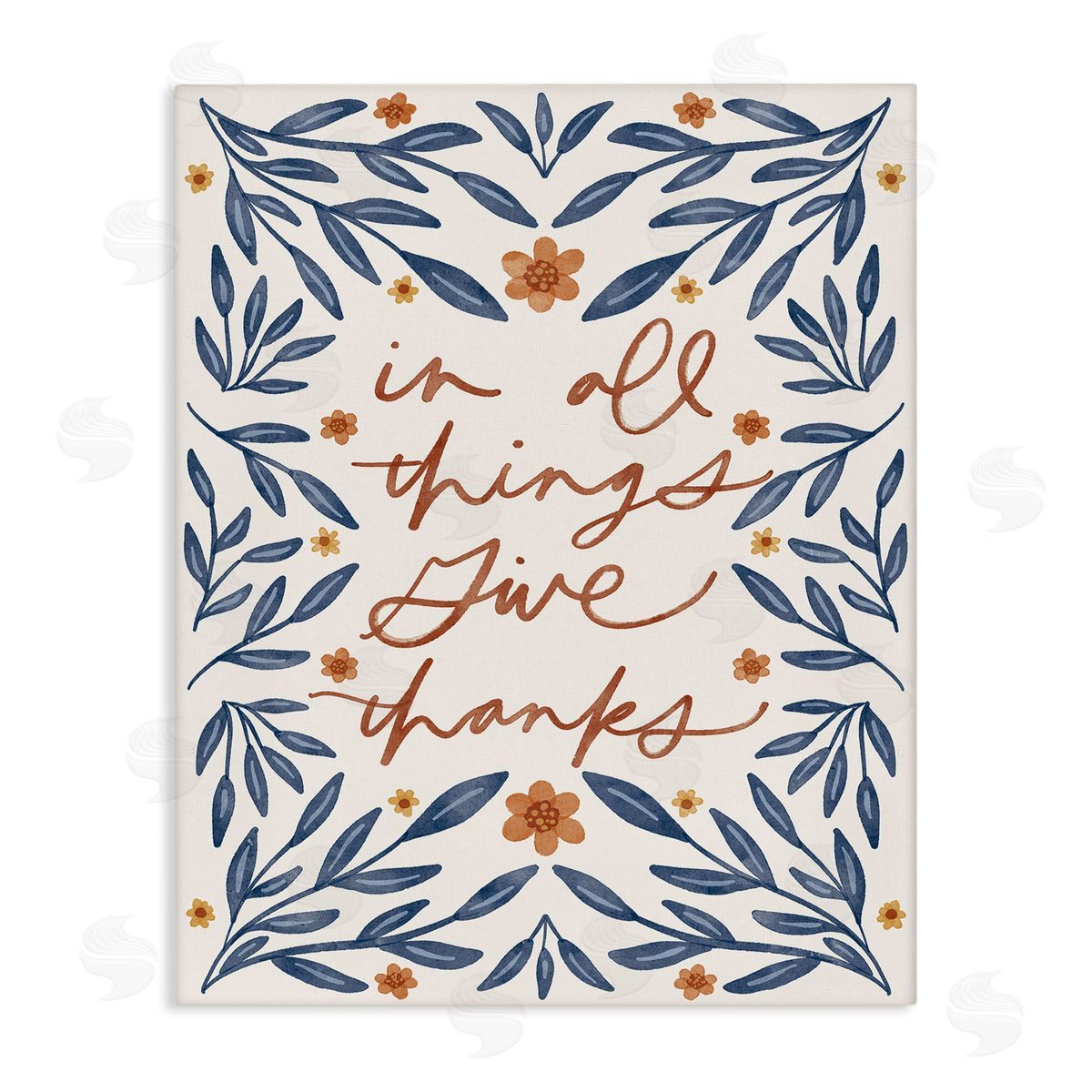 Give Thanks Botanical Canvas Wall Art, Home Decor by Amanda Houston