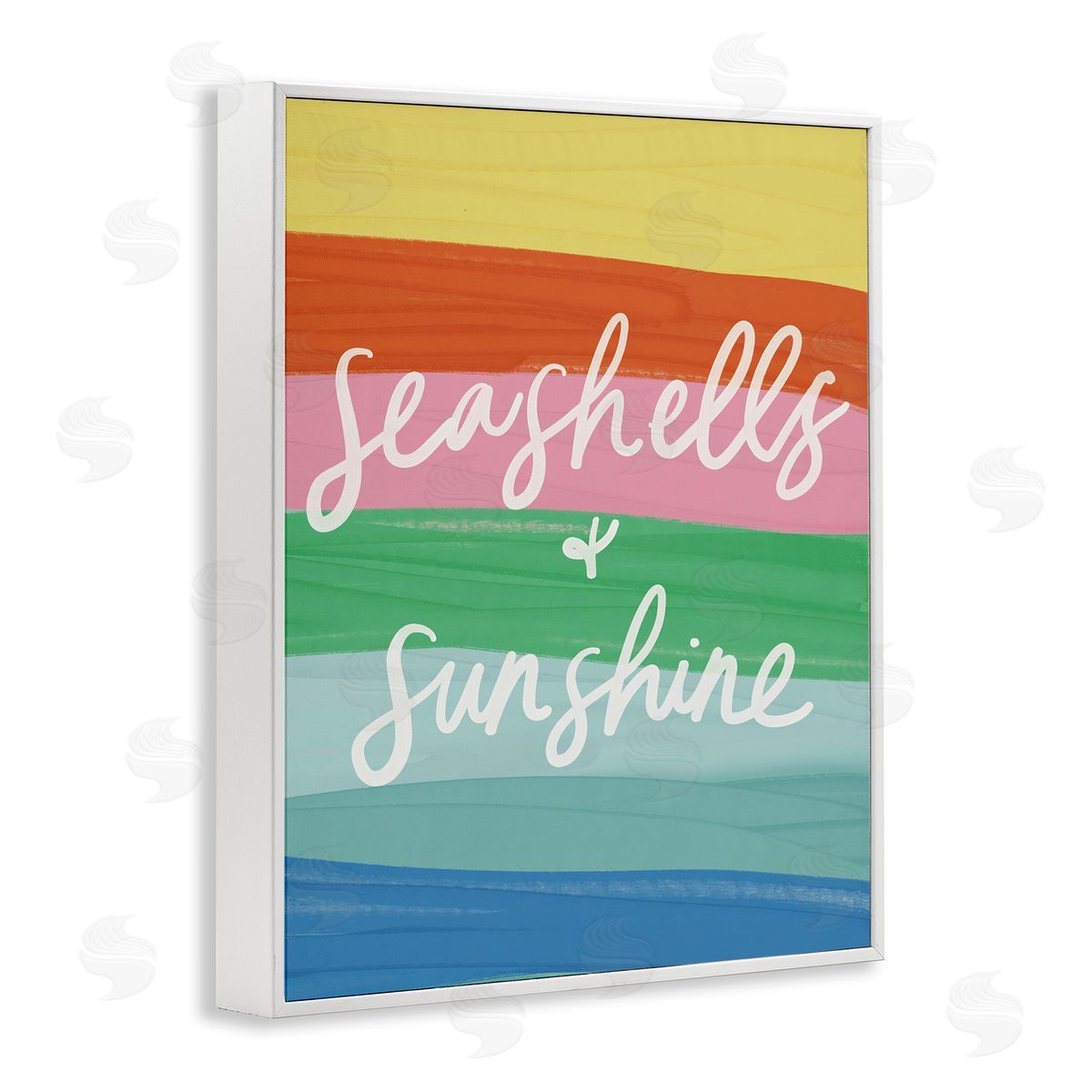 Seashells & Sunshine on Rainbow White Frame Print Wall Art, Home Decor by Amanda Houston