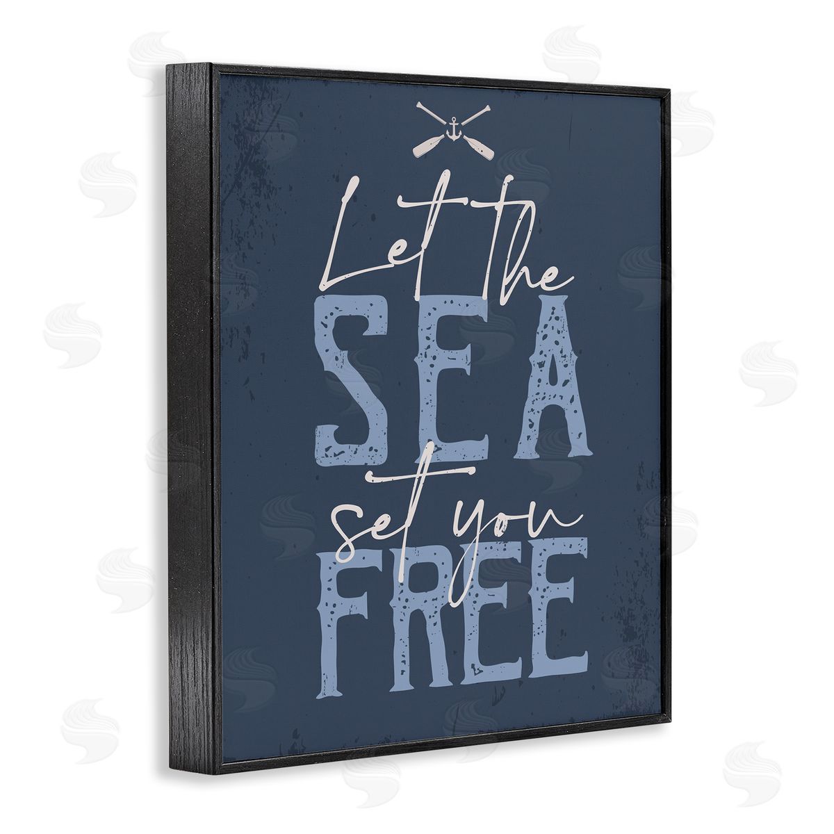 Sea Set You Free Black Frame Print Wall Art, Home Decor by Angela Nickeas