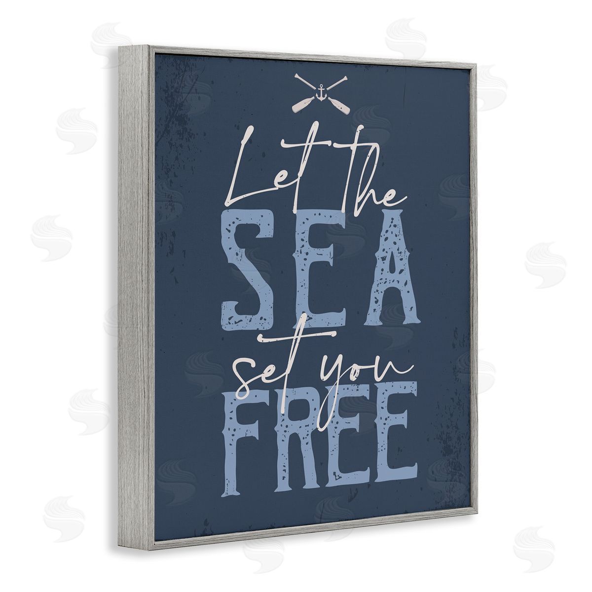Sea Set You Free Grey Frame Print Wall Art, Home Decor by Angela Nickeas