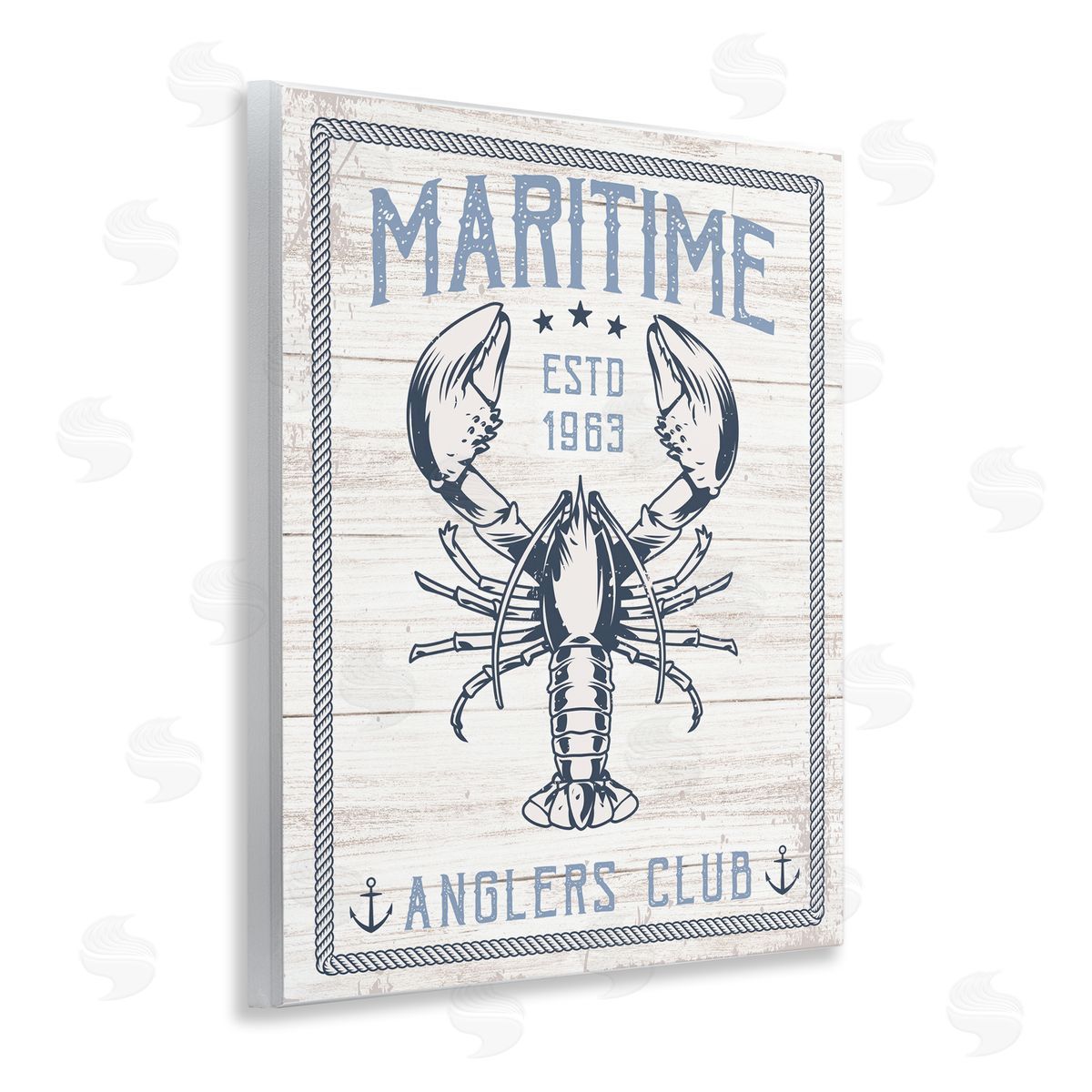 Maritime Anglers Club Wood Plaque Wall Art, Home Decor by Angela Nickeas