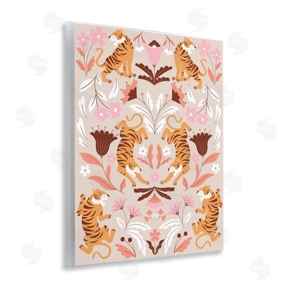 Mirrored Boho Tigers Wood Plaque Wall Art, Home Decor by Angela Nickeas