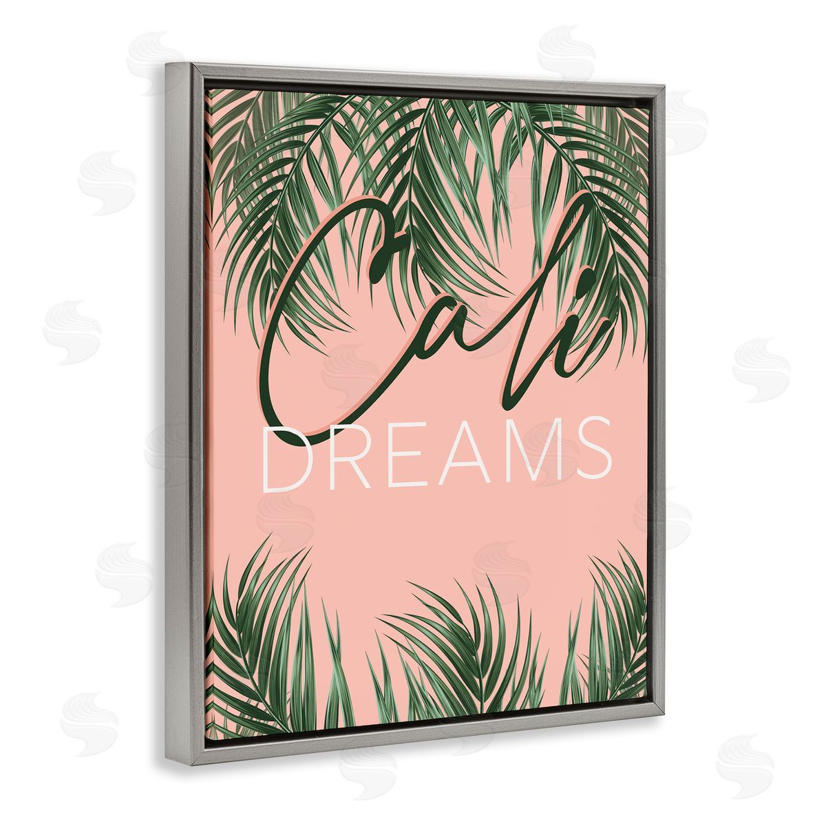 Cali Dreams on Palms Grey Floating Frame Canvas Wall Art, Home Decor by Angela Nickeas