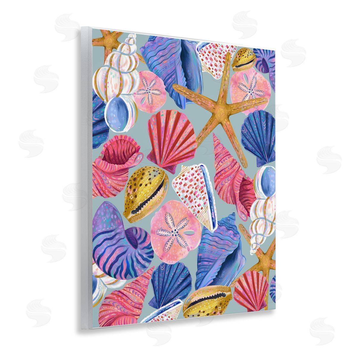 Bright Seashells Assortment Wood Plaque Wall Art, Home Decor by Arrolynn Weiderhold