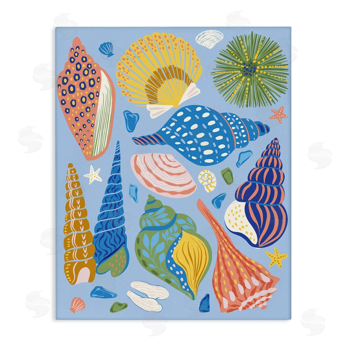 Summer Fun Seashells Canvas Wall Art, Home Decor by Arrolynn Weiderhold