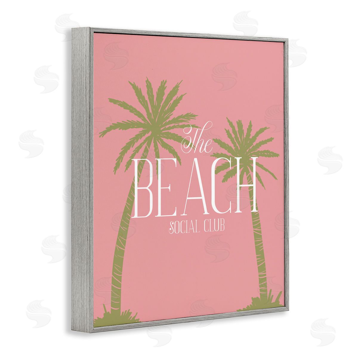 Pink Beach Social Club Grey Frame Print Wall Art, Home Decor by Hey Bre! Creative Studio