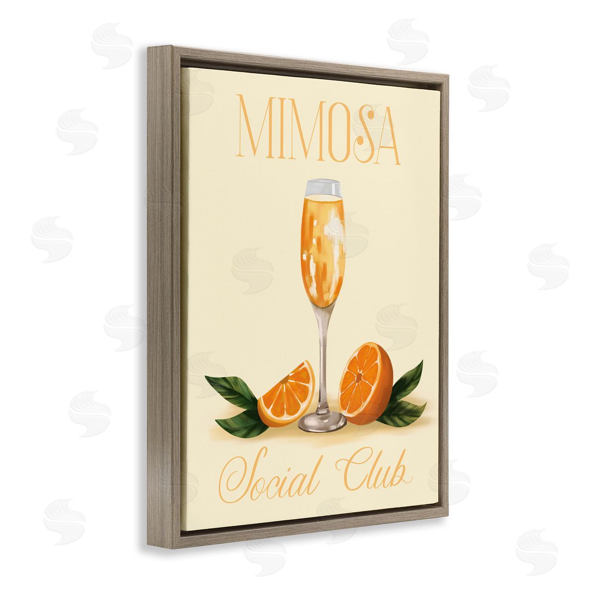 Mimosa Social Club Brown Floating Frame Canvas Wall Art, Home Decor by Hey Bre! Creative Studio