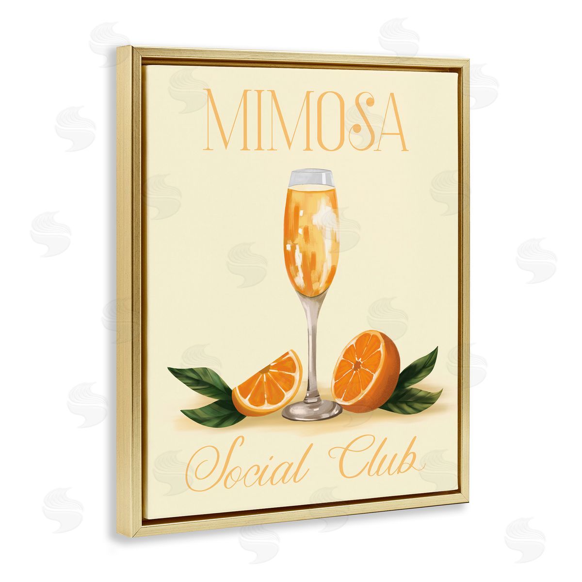 Mimosa Social Club Gold Floating Frame Canvas Wall Art, Home Decor by Hey Bre! Creative Studio