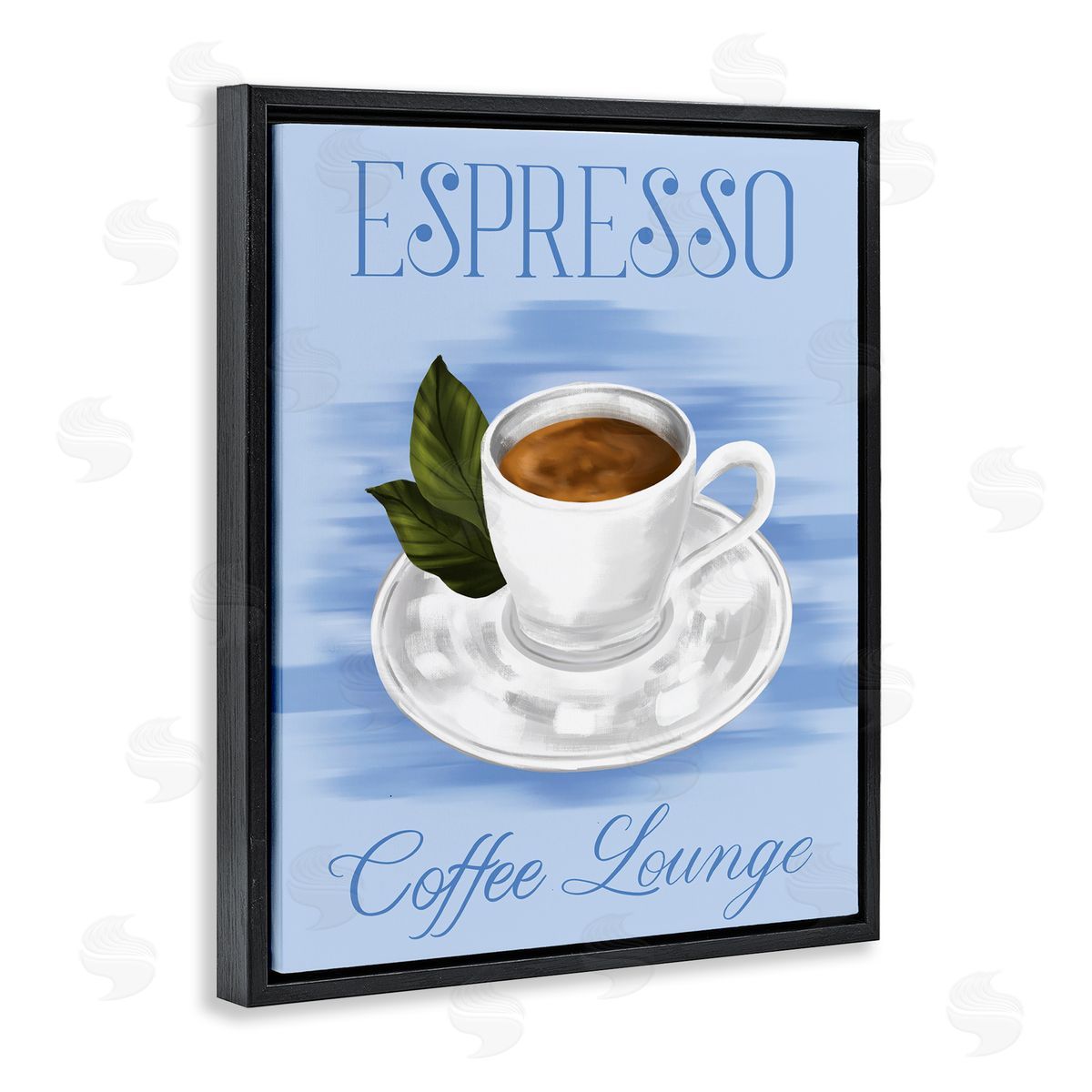Espresso Coffee Lounge Black Floating Frame Canvas Wall Art, Home Decor by Hey Bre! Creative Studio