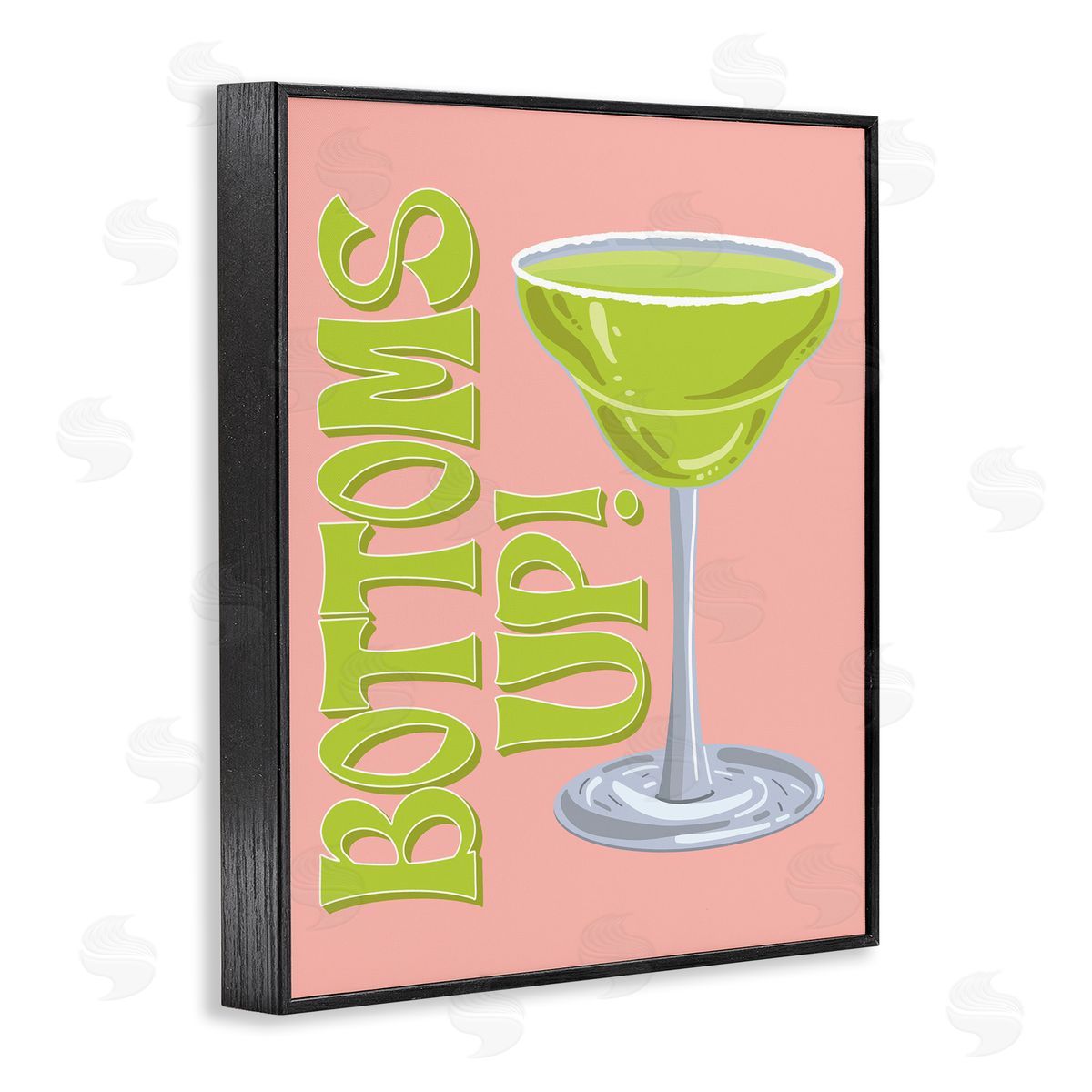 Bottoms Up Cocktail Black Frame Print Wall Art, Home Decor by Hey Bre! Creative Studio