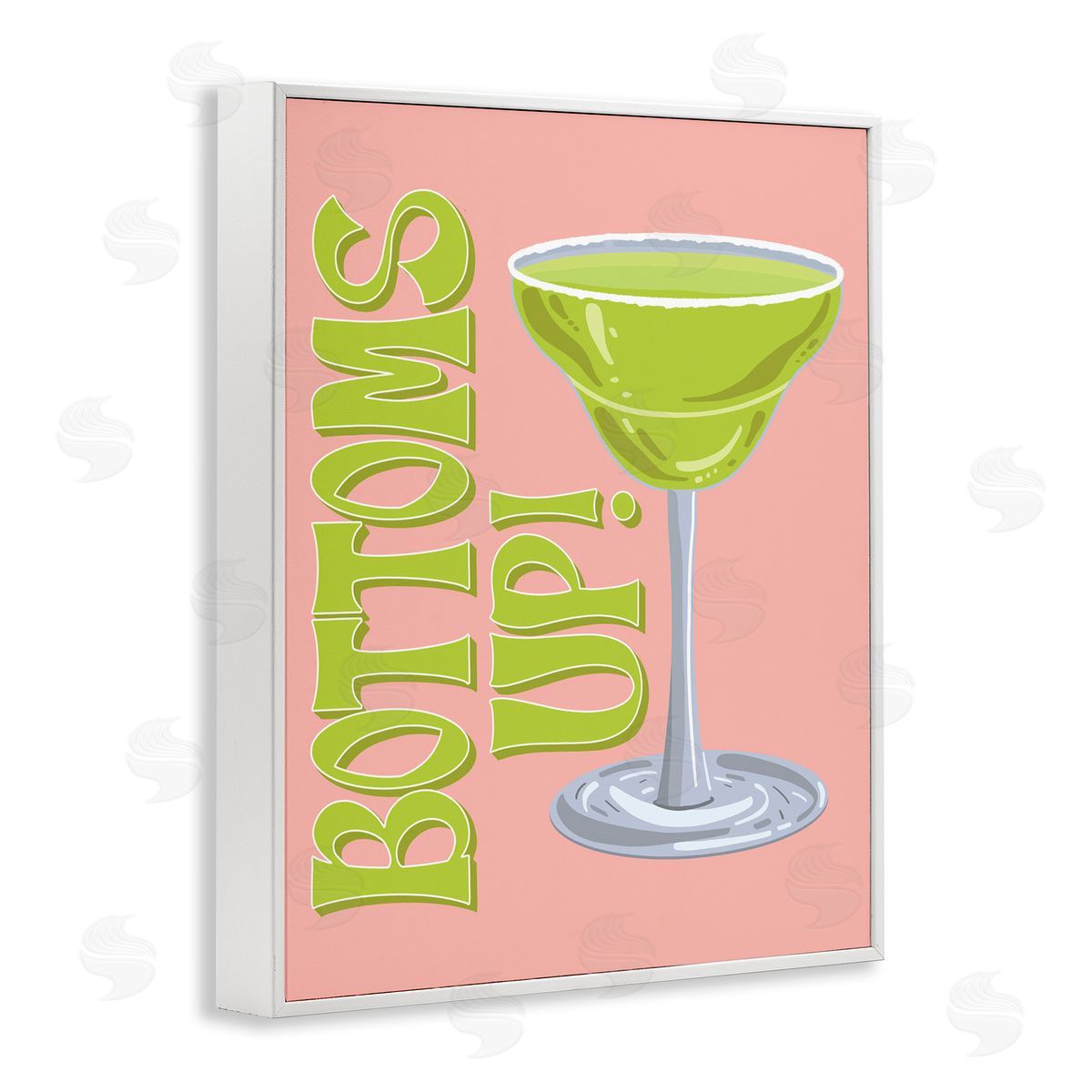 Bottoms Up Cocktail White Frame Print Wall Art, Home Decor by Hey Bre! Creative Studio