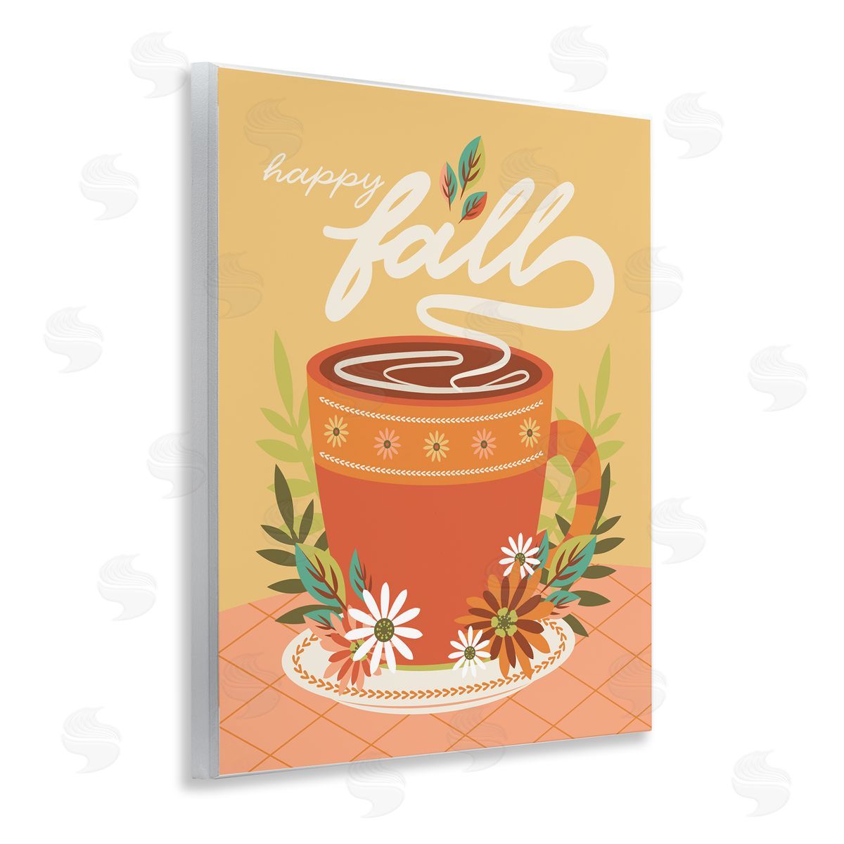 Autumnal Mug & Flowers Wood Plaque Wall Art, Home Decor by Brandi Powell