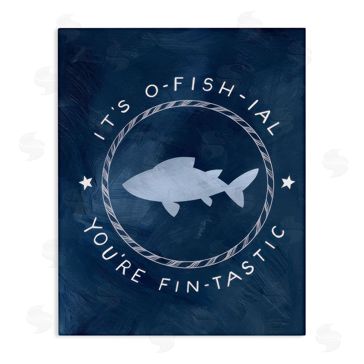 Officially Fantastic Fish Pun Canvas Wall Art, Home Decor by Caverly Smith