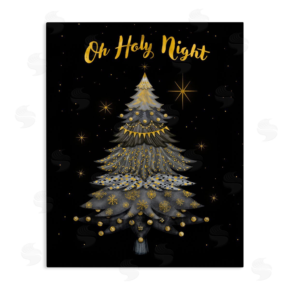 Oh Holy Night Winter Tree Canvas Wall Art, Home Decor by Darlene Seale