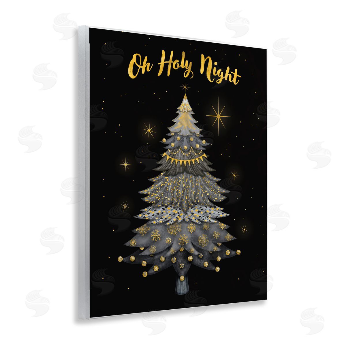Oh Holy Night Winter Tree Wood Plaque Wall Art, Home Decor by Darlene Seale