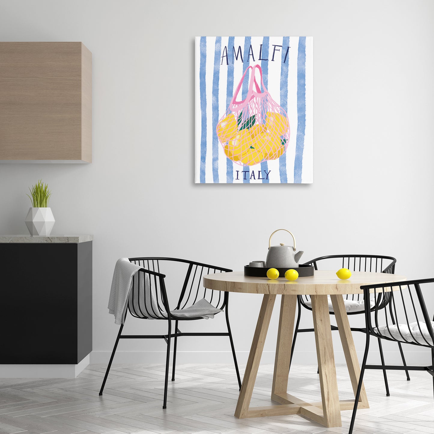 Amalfi Italy Lemons Canvas Wall Art in Room, Home Decor by Be Ni La