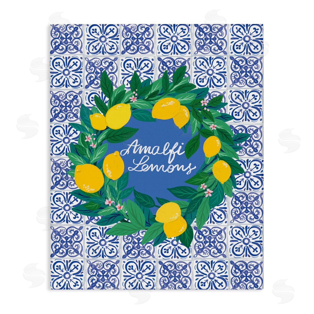 Amalfi Lemons on Tile Canvas Wall Art, Home Decor by Be Ni La