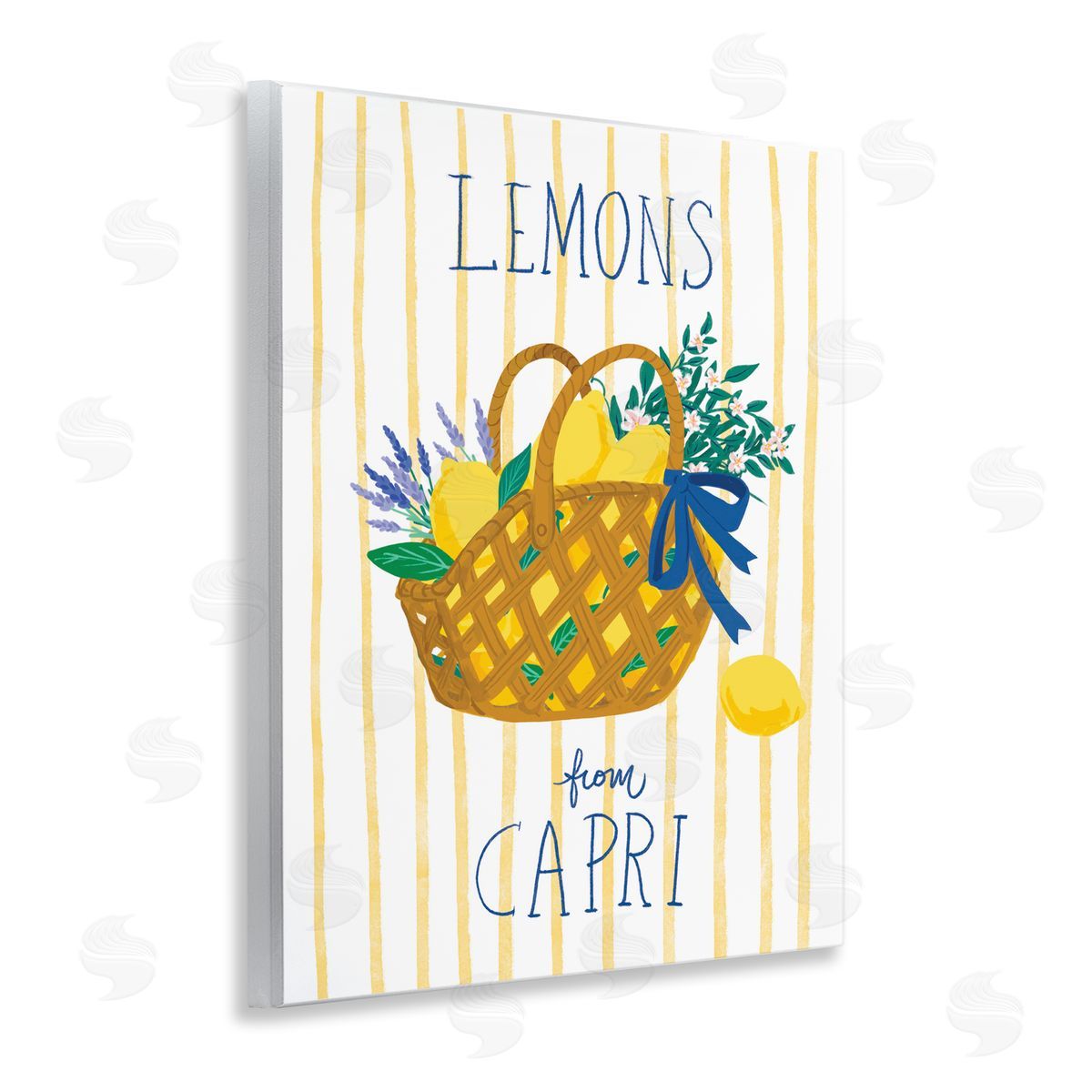 Lemon Basket from Capri Wood Plaque Wall Art, Home Decor by Be Ni La