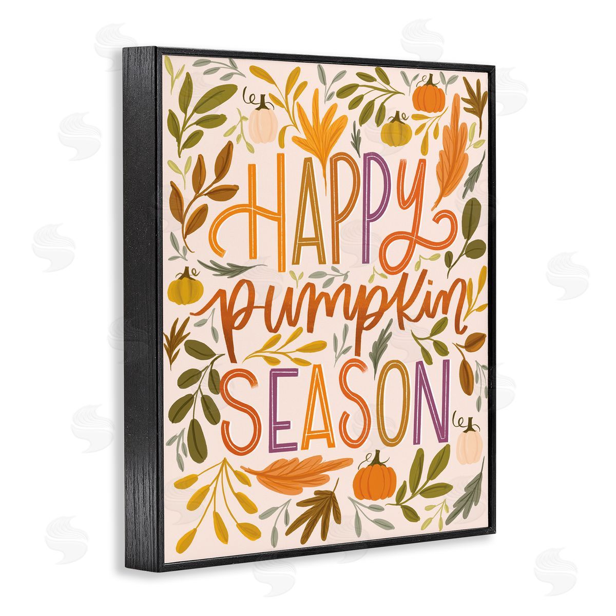 Happy Pumpkin Season Black Frame Print Wall Art, Home Decor by Isabela Schielke