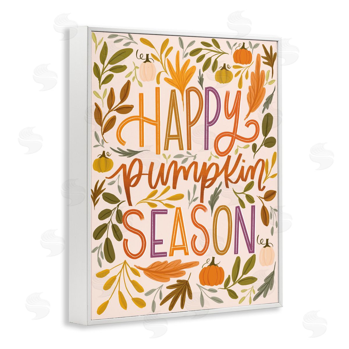 Happy Pumpkin Season White Frame Print Wall Art, Home Decor by Isabela Schielke
