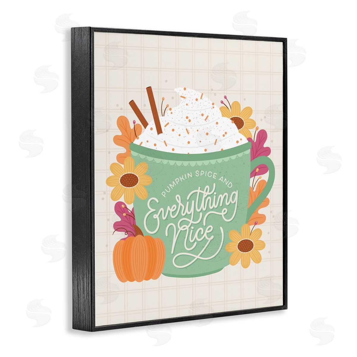Pumpkin Spice Everything Nice Black Frame Print Wall Art, Home Decor by Jalynn Heerdt