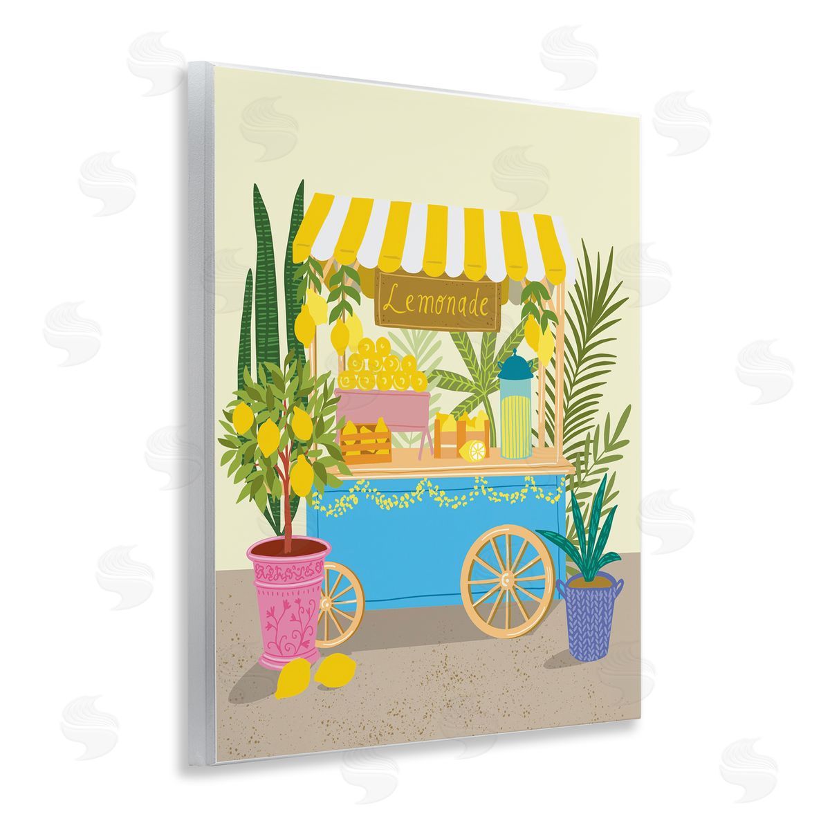 Food Market Lemonade Stand Wood Plaque Wall Art, Home Decor by Jo Reid