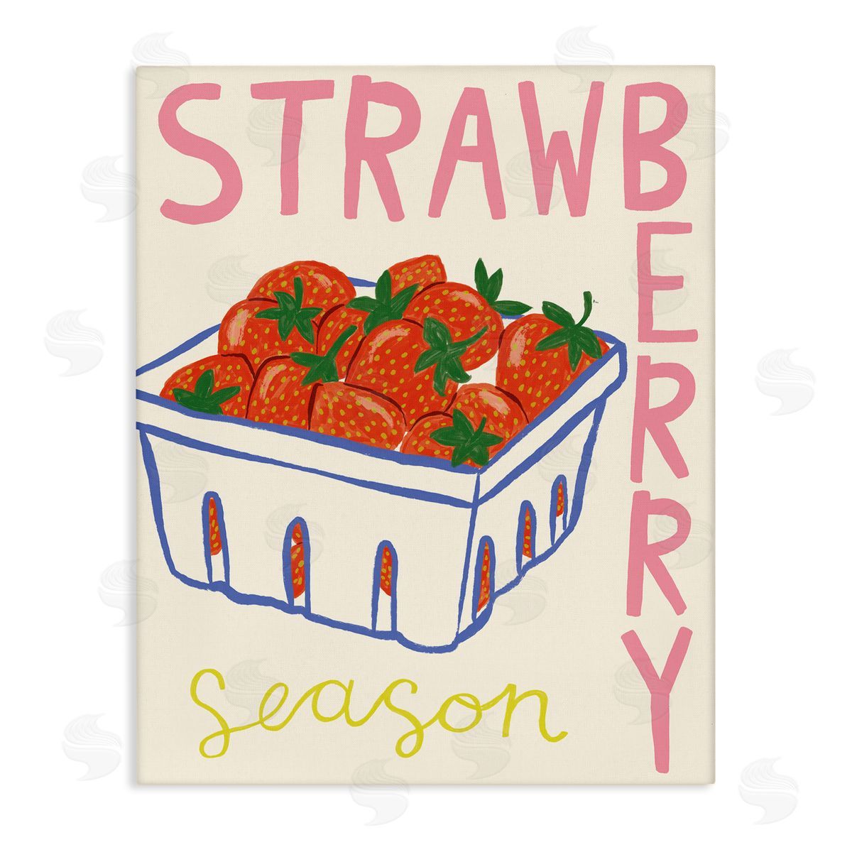 Summer Strawberry Season Canvas Wall Art, Home Decor by Lisa Barlow