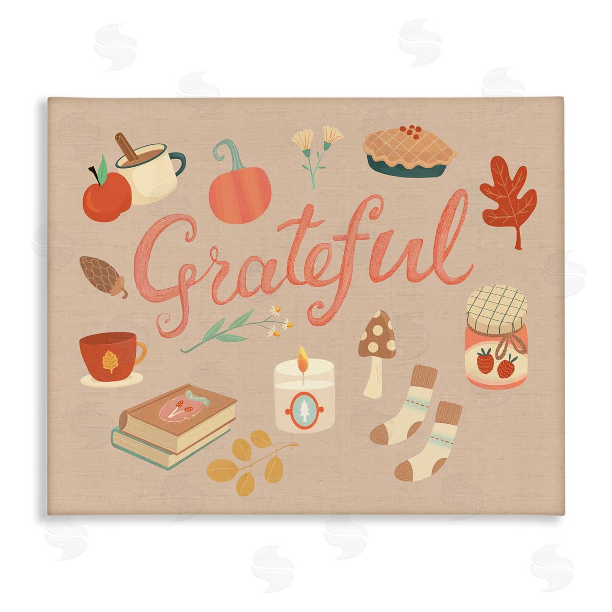 Grateful Cozy Fall Essentials Canvas Wall Art, Home Decor by Laura Watson
