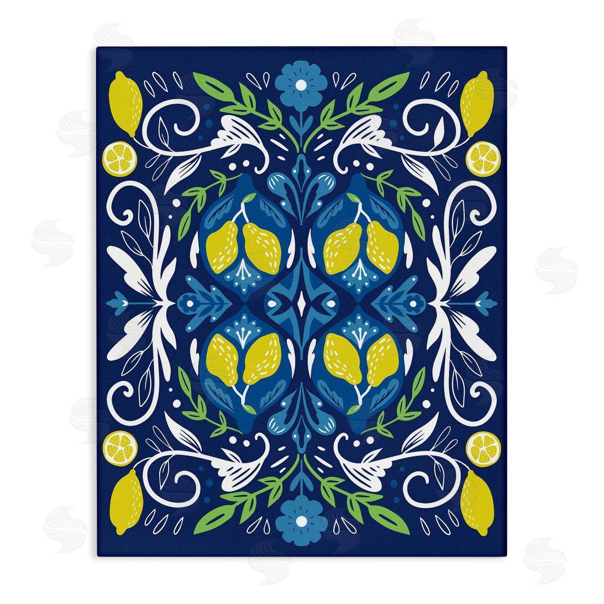 Mosaic Floral Pattern Canvas Wall Art, Home Decor by Louise Allen Designs