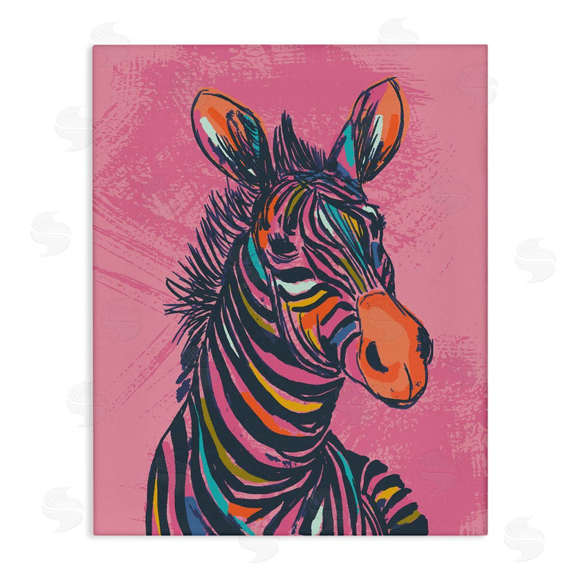 Lisa Perry Whitebutton | Bright Stripes Zebra