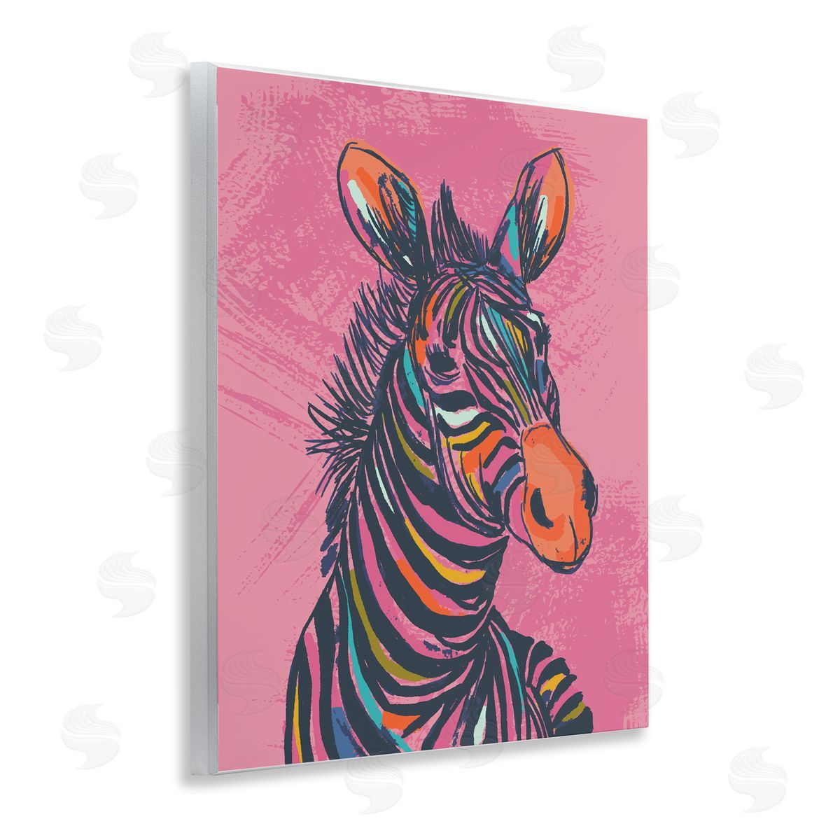 Bright Stripes Zebra Wood Plaque Wall Art, Home Decor by Lisa Perry Whitebutton