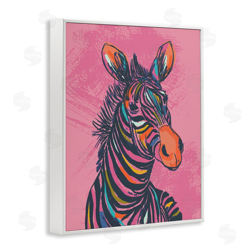 Lisa Perry Whitebutton | Bright Stripes Zebra