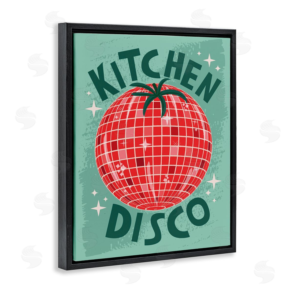 Kitchen Disco Tomato Black Floating Frame Canvas Wall Art, Home Decor by Lisa Perry Whitebutton