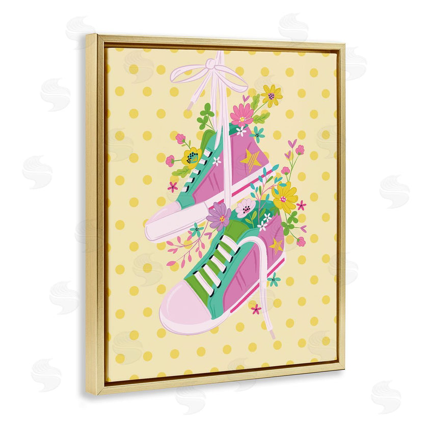 Lisa Perry Whitebutton | Preppy Floral Sneakers