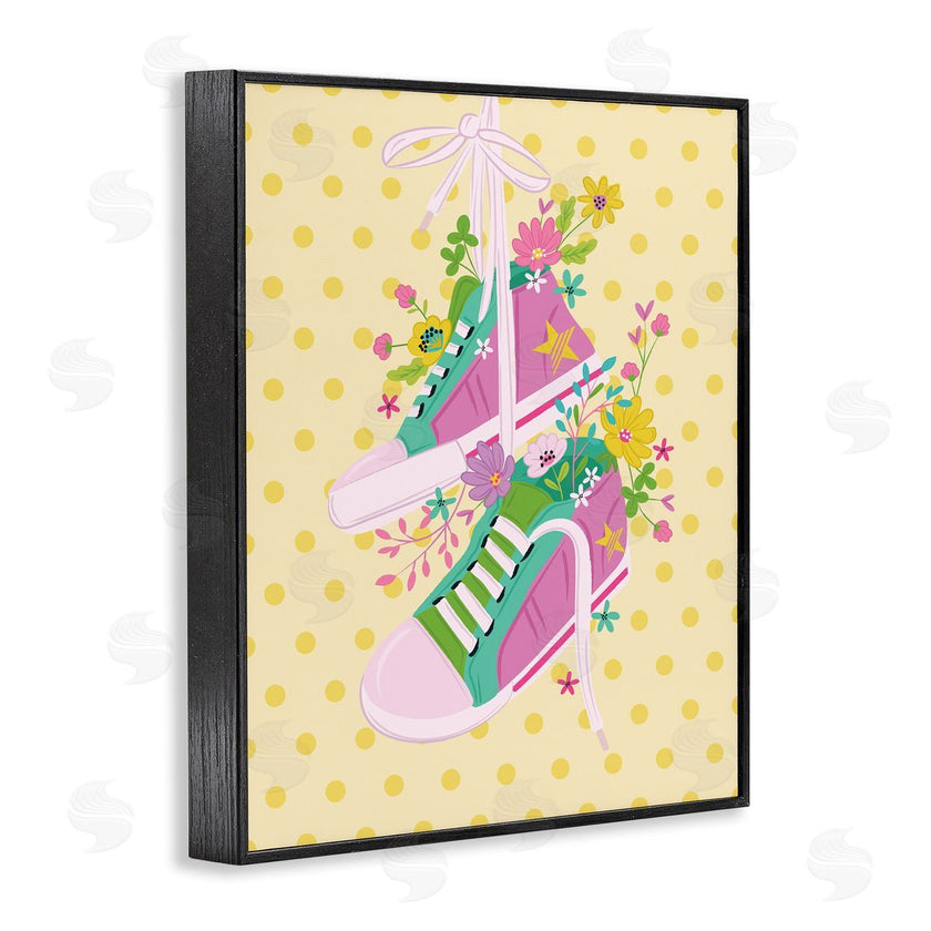 Lisa Perry Whitebutton | Preppy Floral Sneakers