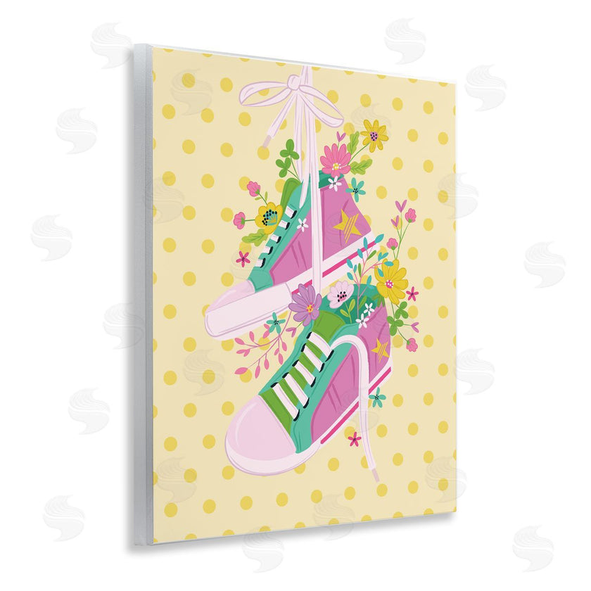 Lisa Perry Whitebutton | Preppy Floral Sneakers