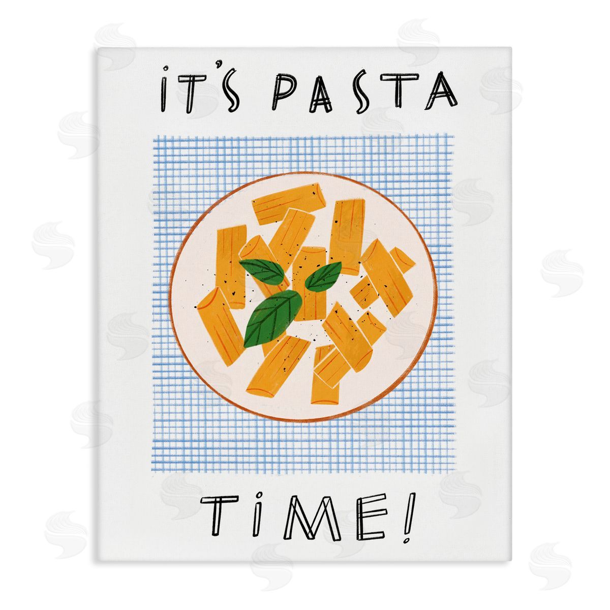 Pasta Time Phrase Canvas Wall Art, Home Decor by Marina Astudillo