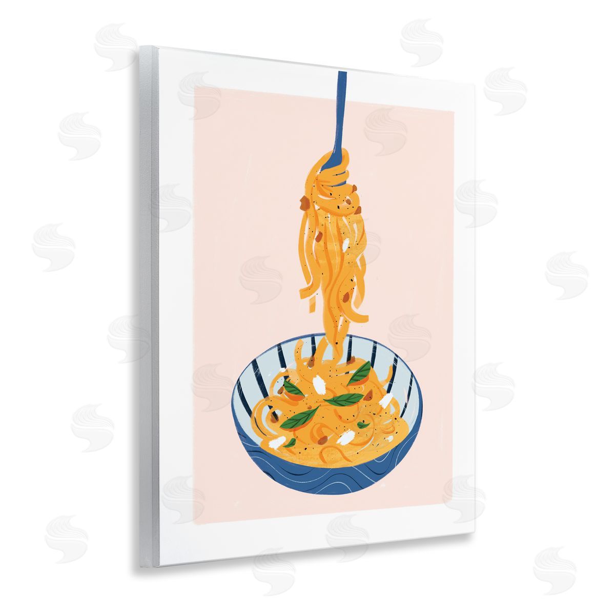Modern Pasta Bowl Wood Plaque Wall Art, Home Decor by Marina Astudillo