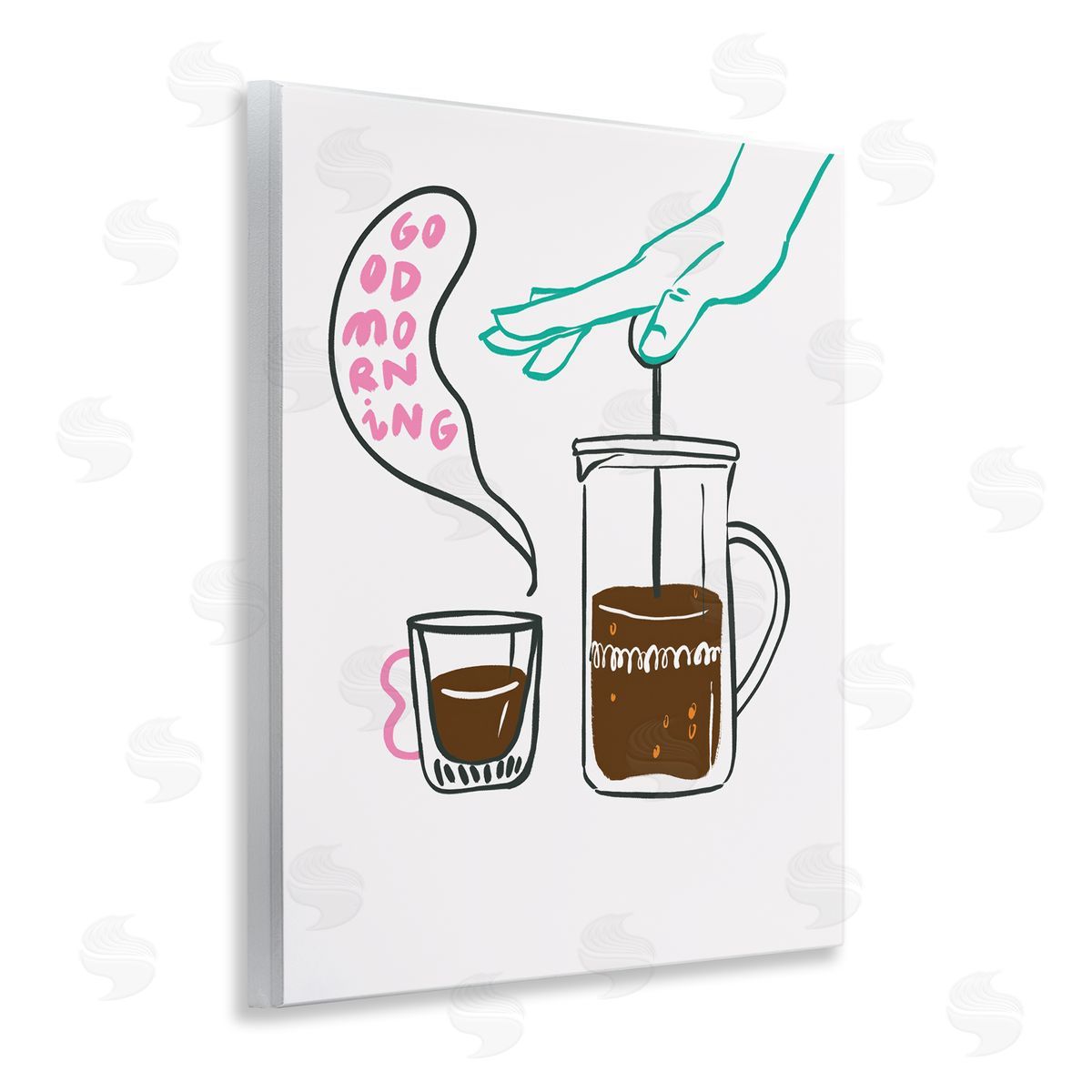 Good Morning Espresso Wood Plaque Wall Art, Home Decor by Marina Astudillo