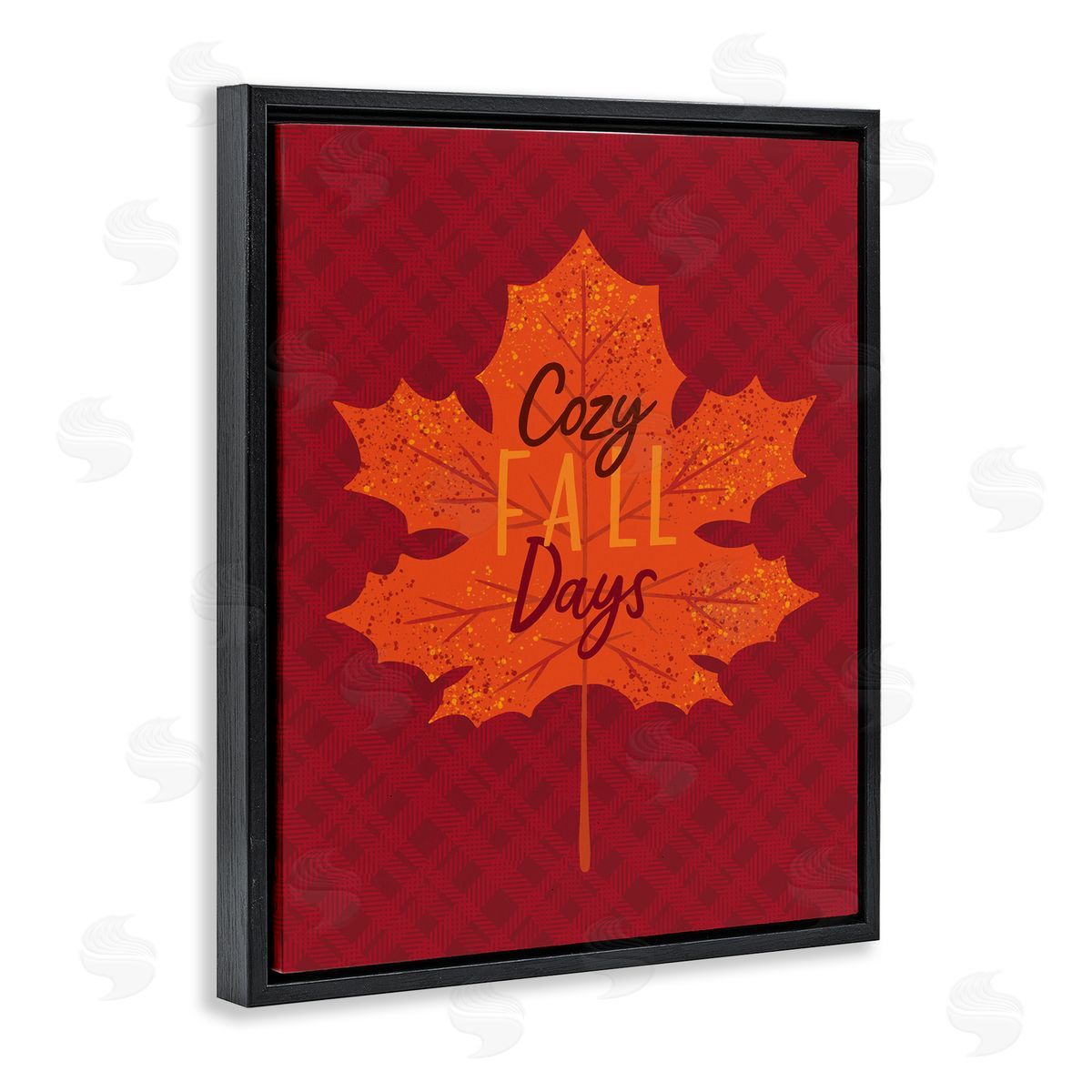 Cozy Fall Days Leaf Black Floating Frame Canvas Wall Art, Home Decor by Nina Seven