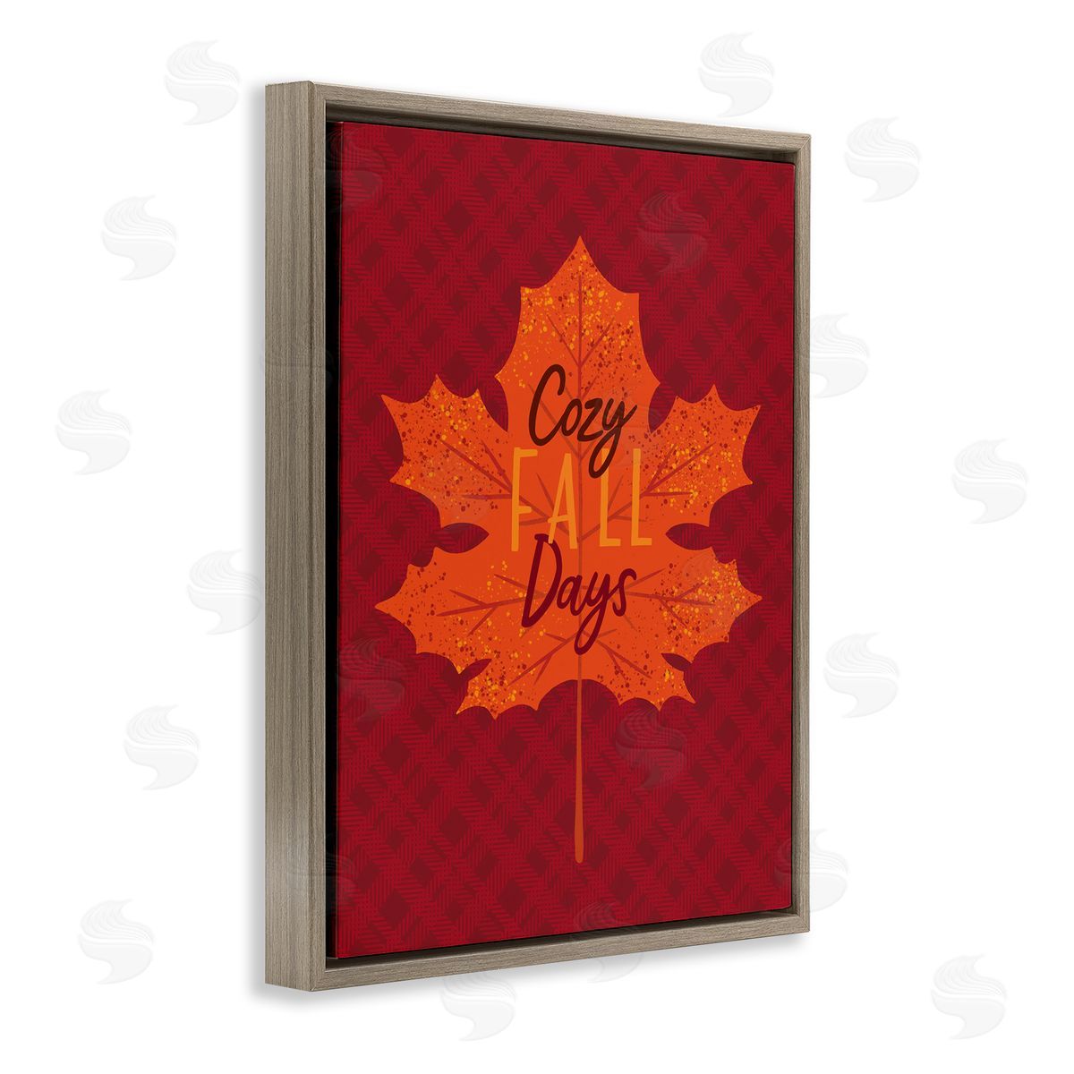 Cozy Fall Days Leaf Brown Floating Frame Canvas Wall Art, Home Decor by Nina Seven